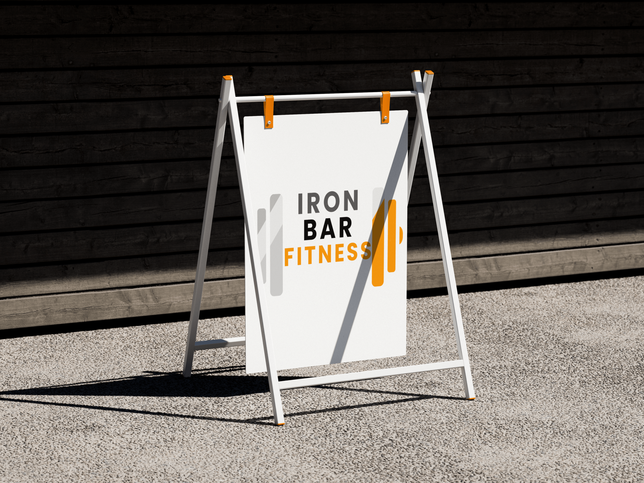 Graphic Designer Portfolio A frame sign for a gym